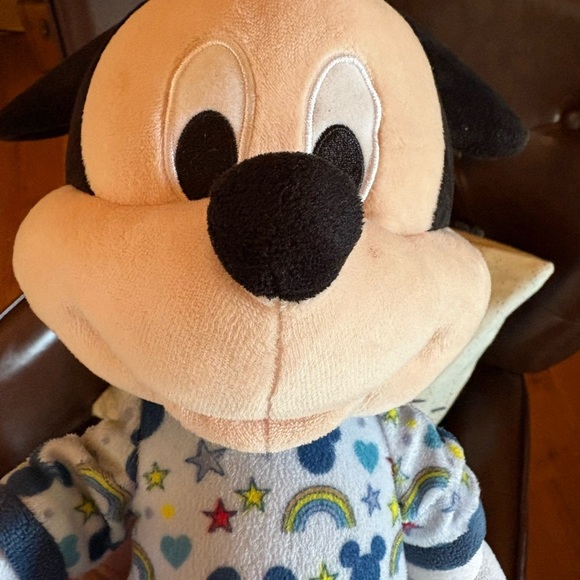 Mickey Mouse Plush Blue Pajamas With Rainbows Stars Hearts Just Play - Picture 2 of 6
